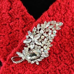 Brooch Pin Statement Piece Silver Tone